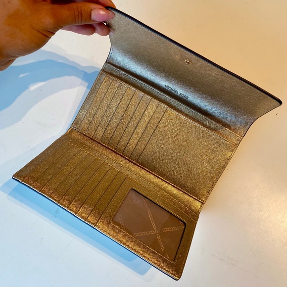 Michael Kors Handbags - Michael Kors gold tri-fold wallet